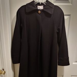 Petite Sophisticate Black Women's Double layered Trench Coat